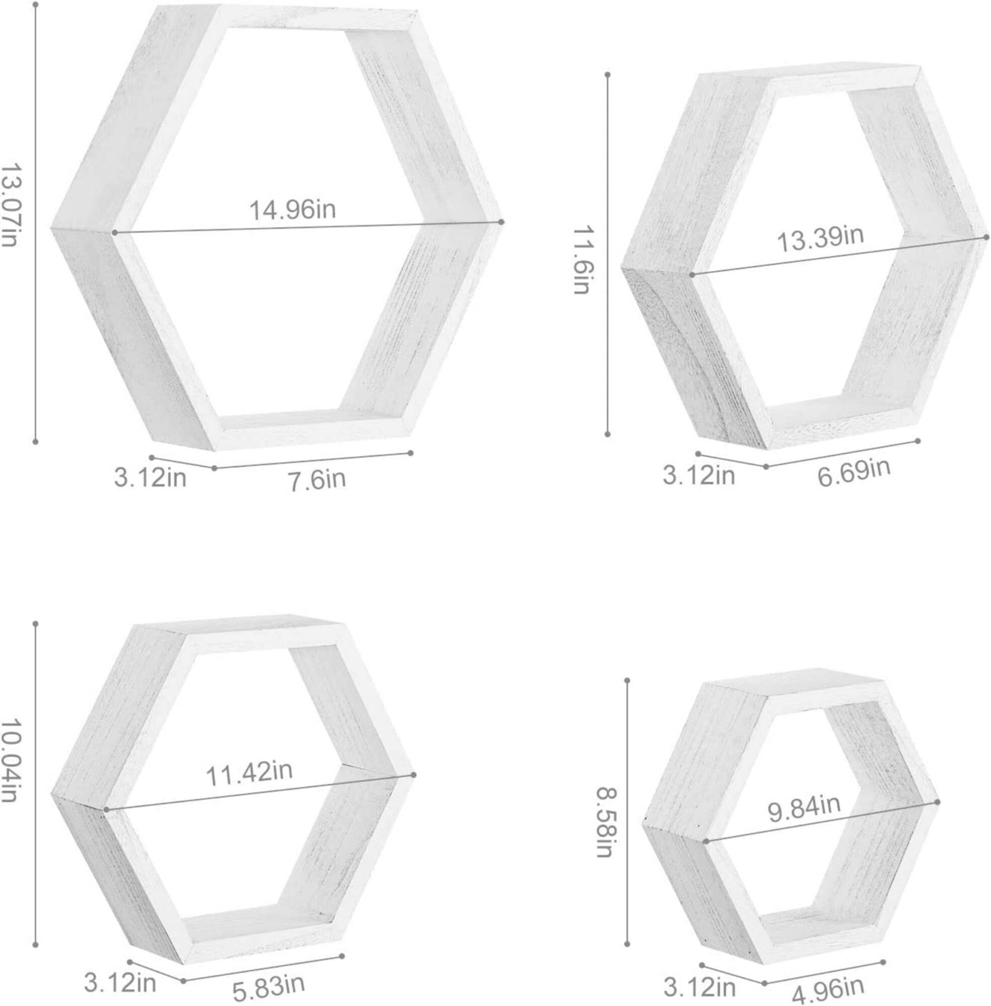 NEX™ Hexagon Honeycomb Floating Shelves Set